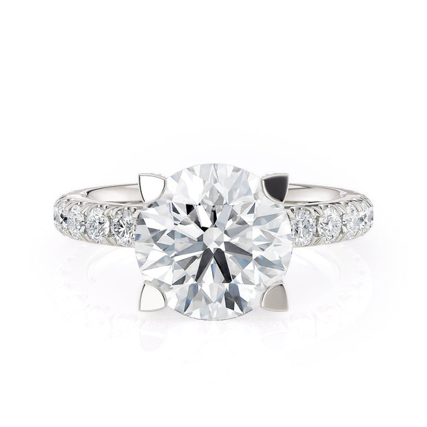 MICHAEL M Engagement Rings 18K White Gold Europa R371L-3 R371L-3WG