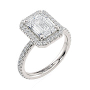 MICHAEL M Engagement Rings 18K White Gold Europa R777-3 Emerald