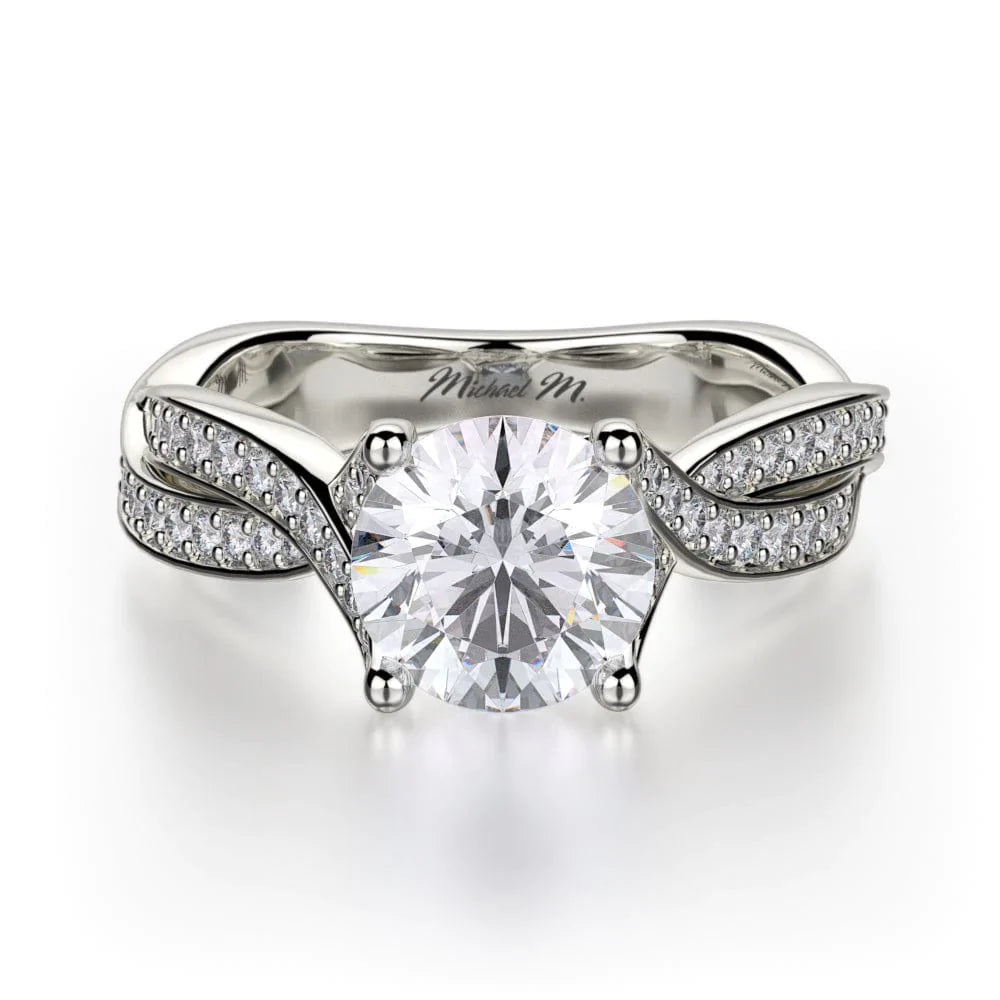 MICHAEL M Engagement Rings 18K White Gold Love R709-1.25 R709-1.25WG