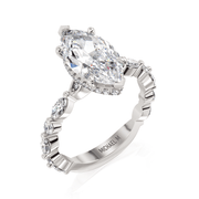 MICHAEL M Engagement Rings 18K White Gold Montage R802-3 Marquise