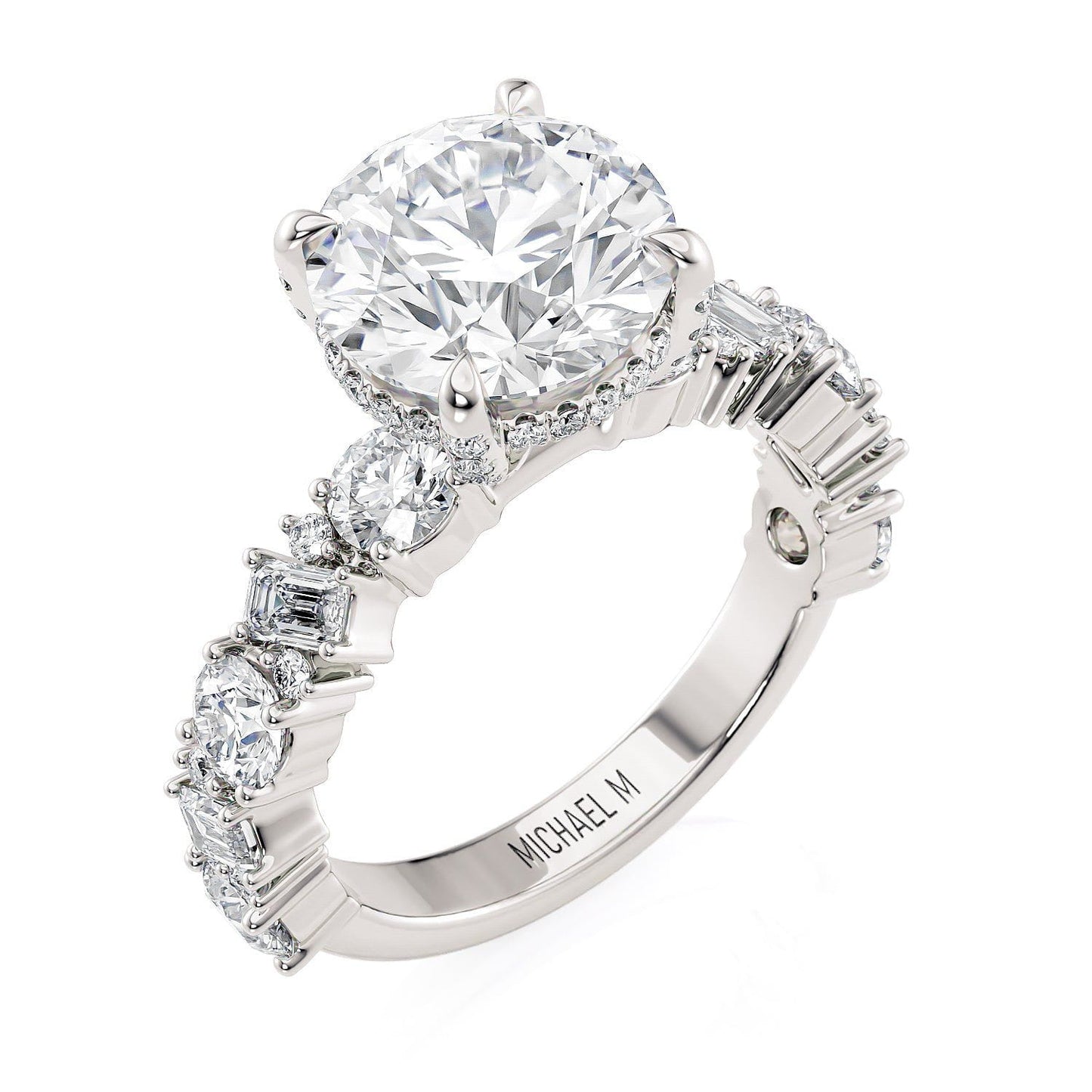 MICHAEL M Engagement Rings 18K White Gold Montage R823-3