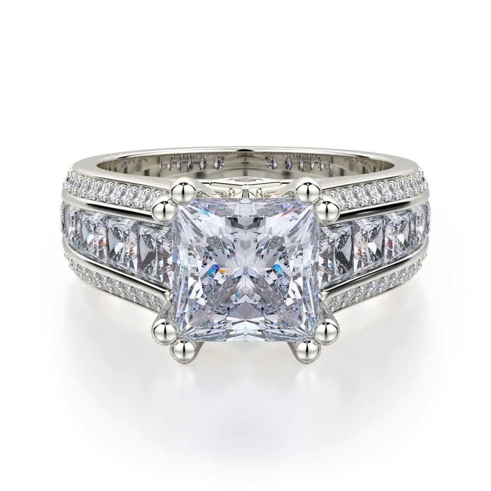 MICHAEL M Engagement Rings 18K White Gold Princess R401-2 R401-2WG