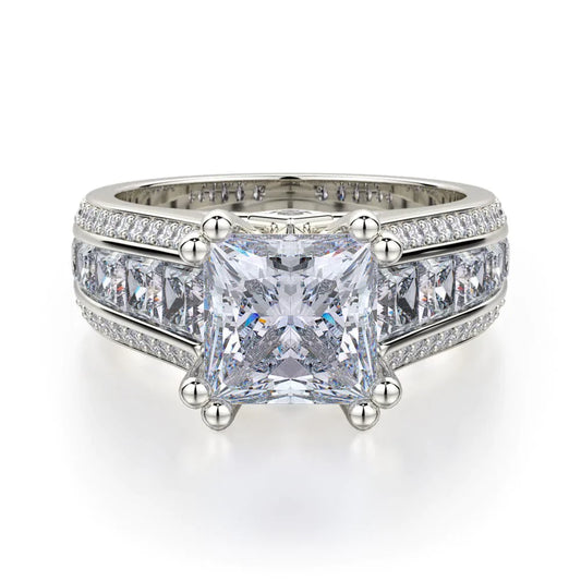 MICHAEL M Engagement Rings 18K White Gold Princess R401-2 R401-2WG