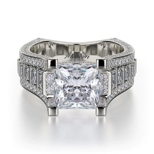 MICHAEL M Engagement Rings 18K White Gold Princess R424-2 R424-2WG