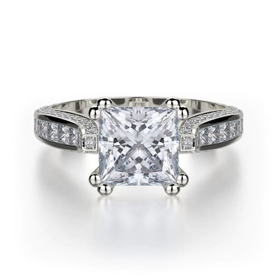 MICHAEL M Engagement Rings 18K White Gold Princess R431-2 R431-2WG