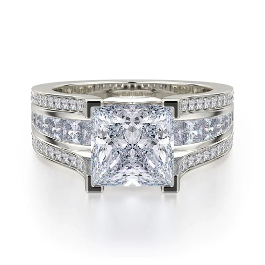 MICHAEL M Engagement Rings 18K White Gold Princess R465-2 R465-2WG