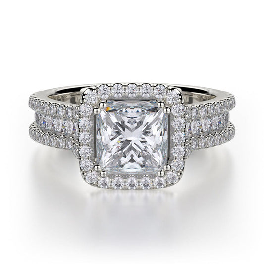 MICHAEL M Engagement Rings 18K White Gold Princess R466-2 R466-2WG