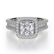 MICHAEL M Engagement Rings 18K White Gold Princess R466-2 R466-2WG