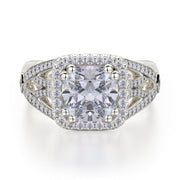 MICHAEL M Engagement Rings 18K White Gold Princess R657-2 R657-2WG