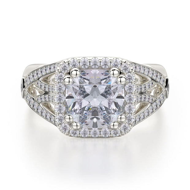 MICHAEL M Engagement Rings 18K White Gold Princess R657-2 R657-2WG