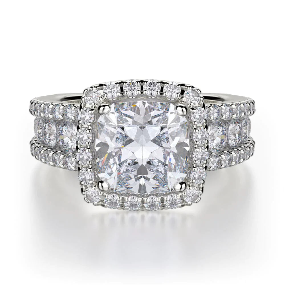 MICHAEL M Engagement Rings 18K White Gold Princess R663-2 R663-2WG