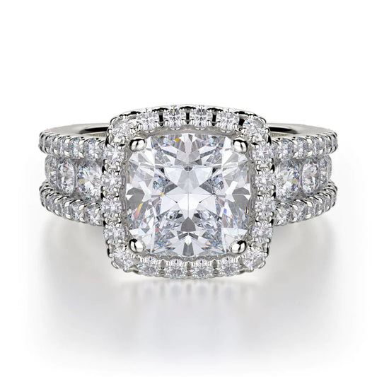MICHAEL M Engagement Rings 18K White Gold Princess R663-2 R663-2WG