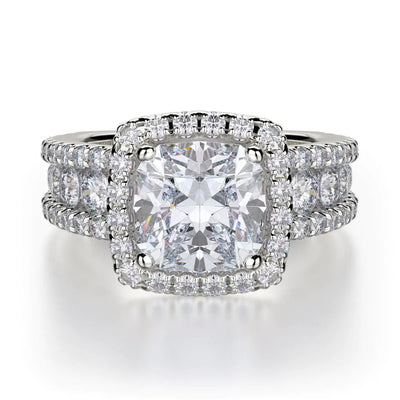 MICHAEL M Engagement Rings 18K White Gold Princess R663-2 R663-2WG