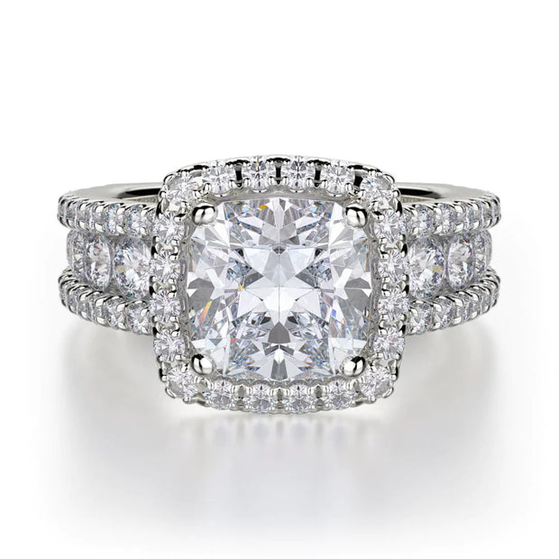 MICHAEL M Engagement Rings 18K White Gold Princess R663-2 R663-2WG