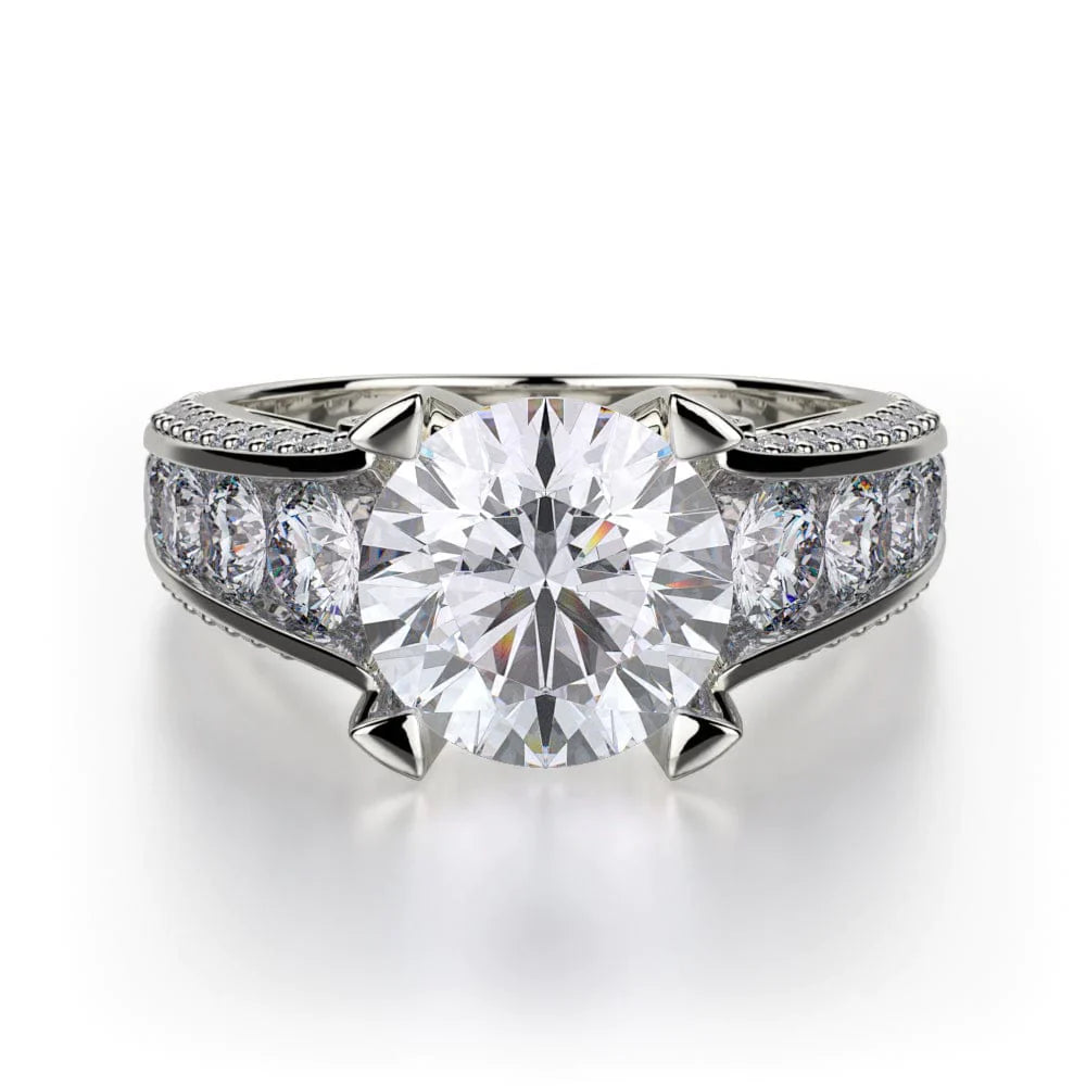 MICHAEL M Engagement Rings 18K White Gold Stella R388-2 R388-2WG