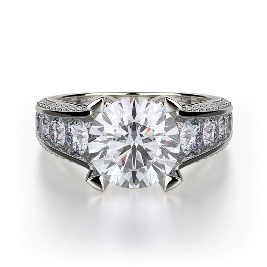 MICHAEL M Engagement Rings 18K White Gold Stella R388-2 R388-2WG