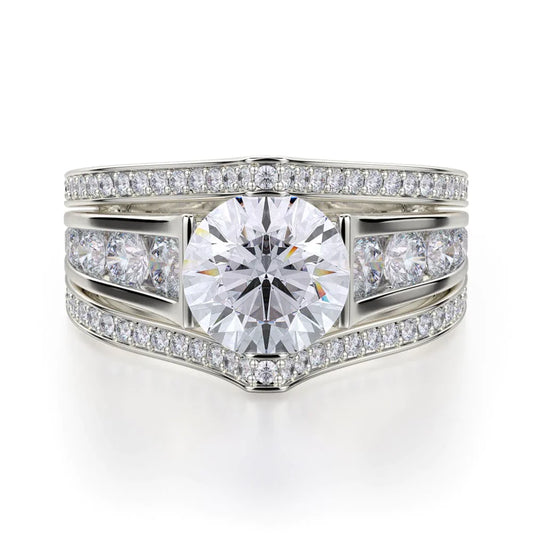 MICHAEL M Engagement Rings 18K White Gold Stella R417-2 R417-2WG