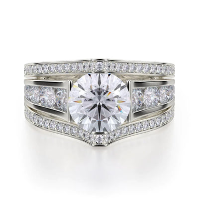 MICHAEL M Engagement Rings 18K White Gold Stella R417-2 R417-2WG