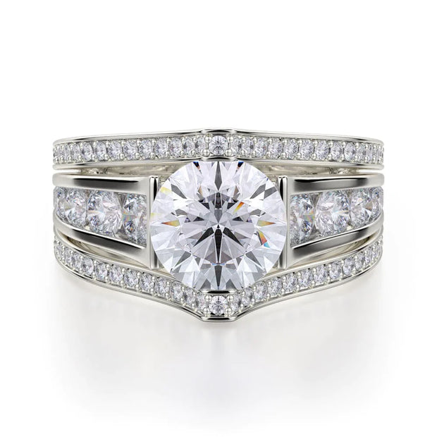 MICHAEL M Engagement Rings 18K White Gold Stella R417-2 R417-2WG