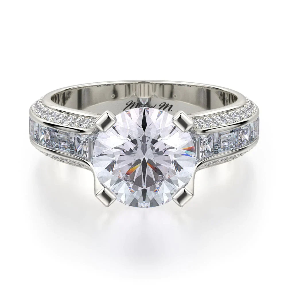 MICHAEL M Engagement Rings 18K White Gold Stella R690-2 R690-2WG