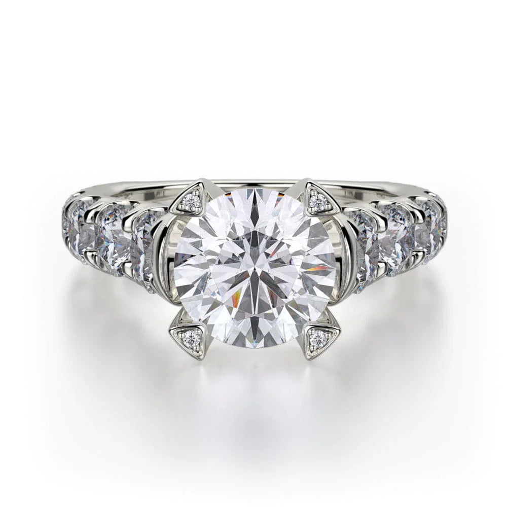 MICHAEL M Engagement Rings 18K White Gold Stella R732-2 R732-WG