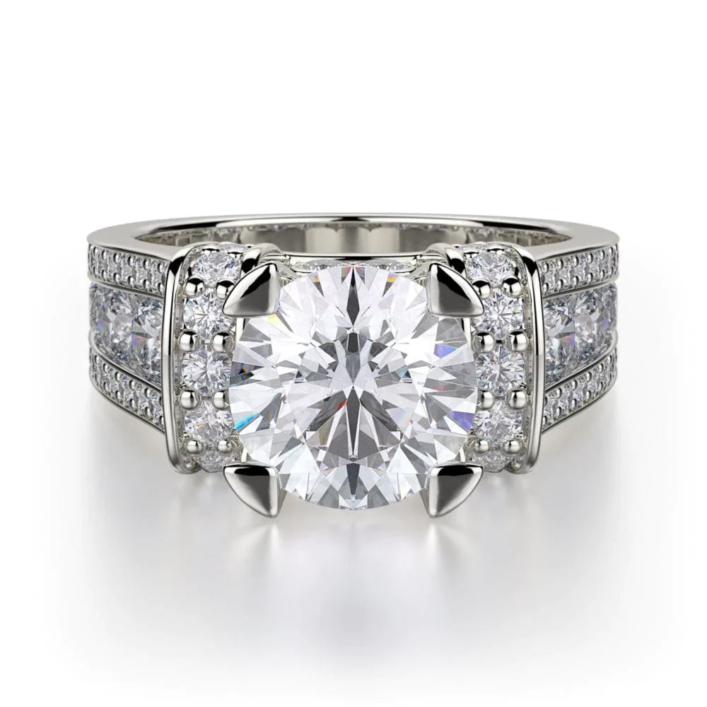 MICHAEL M Engagement Rings 18K White Gold Strada R406-2 R406-2WG