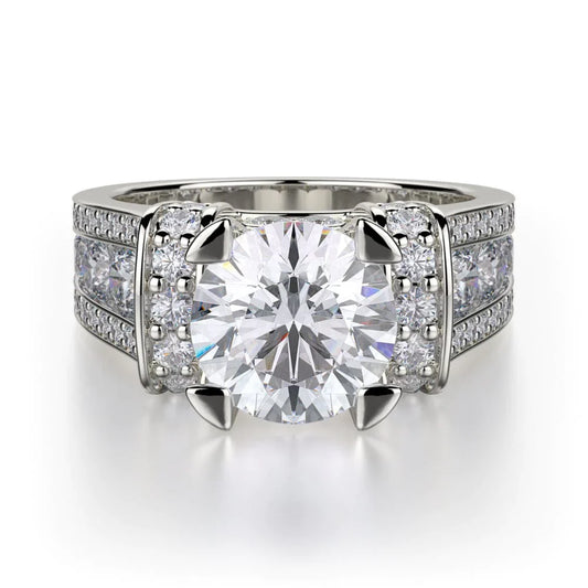 MICHAEL M Engagement Rings 18K White Gold Strada R406-2 R406-2WG