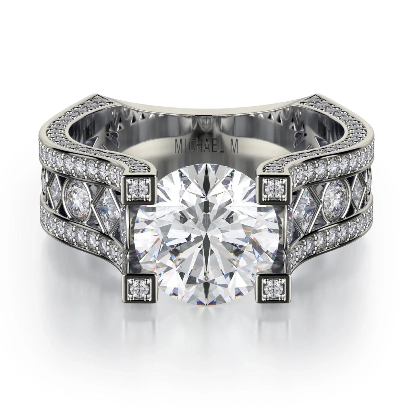 MICHAEL M Engagement Rings 18K White Gold Strada R421-2 R421-2WG