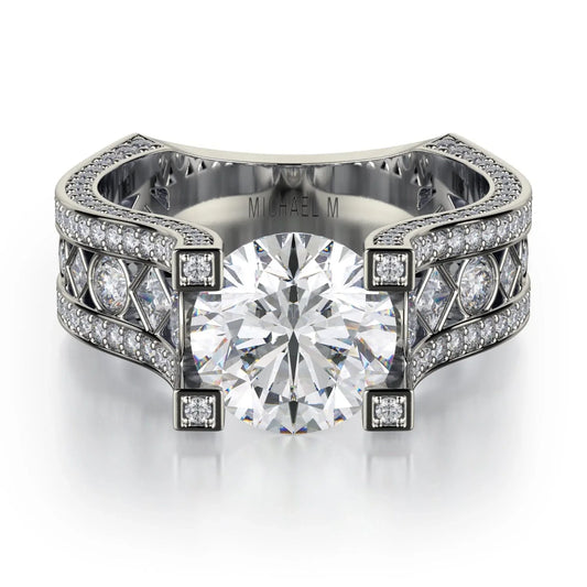 MICHAEL M Engagement Rings 18K White Gold Strada R421-2 R421-2WG