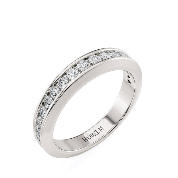 MICHAEL M Engagement Rings 18K White Gold Wedding Band R684B