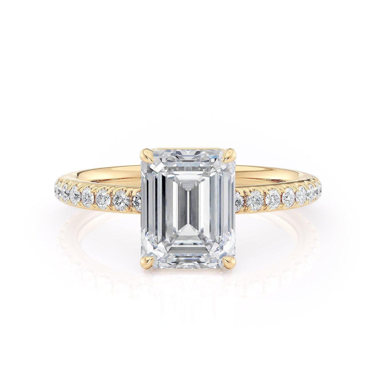 MICHAEL M Engagement Rings 18K Yellow Gold CROWN R715-2 Emerald R715-2EMYG