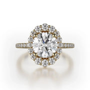 MICHAEL M Engagement Rings 18K Yellow Gold DEFINED R739 Brilliant Round with a Graduated Halo R739-1.5YG