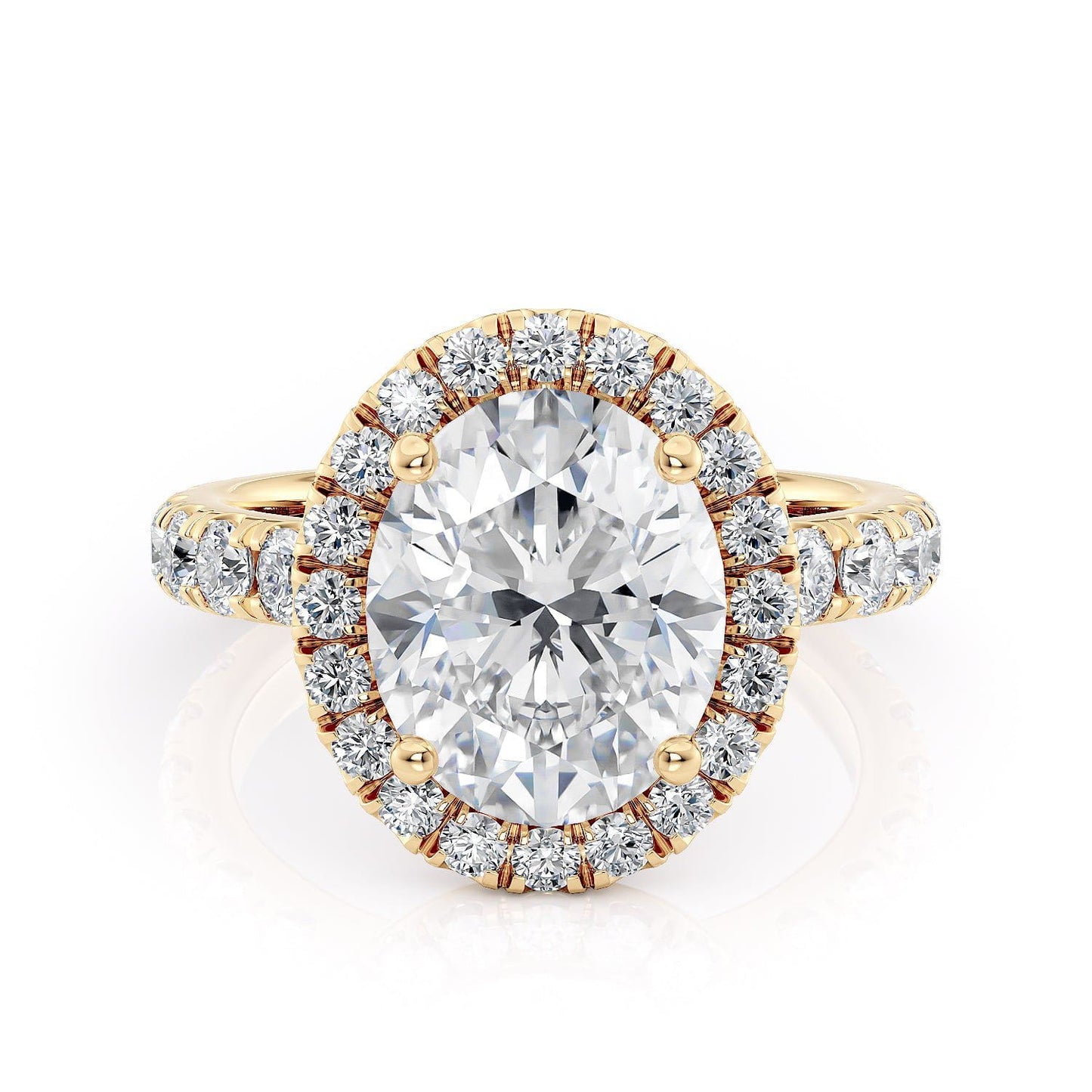 MICHAEL M Engagement Rings 18K Yellow Gold Europa R320L-3-OV R320L-3-OV-YG