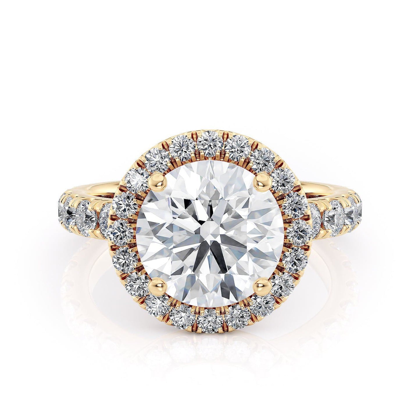 MICHAEL M Engagement Rings 18K Yellow Gold Europa R320L-3 Round R320L-3YG