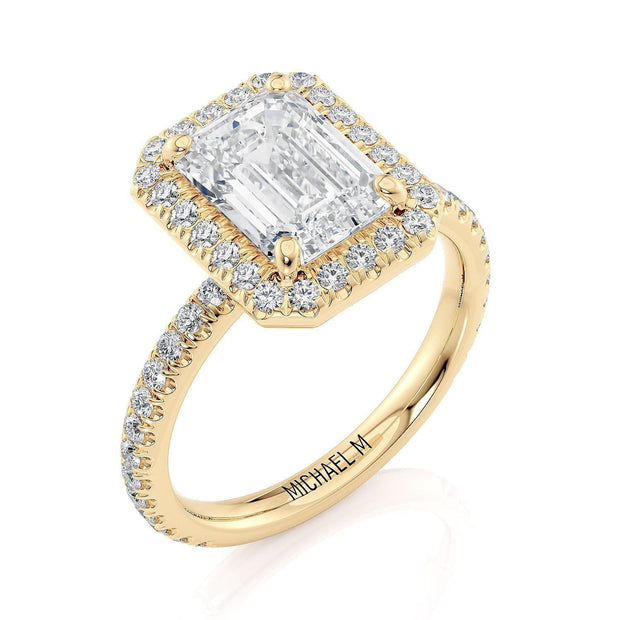 MICHAEL M Engagement Rings 18K Yellow Gold Europa R777-3 Emerald