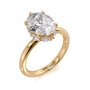 MICHAEL M Engagement Rings 18K Yellow Gold Monarch R834-3 Oval R834-3-OV-YG