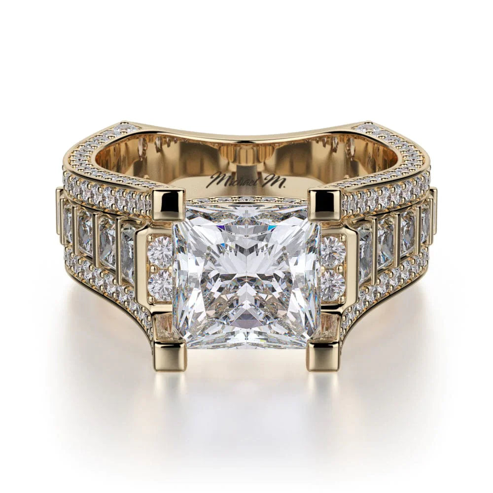MICHAEL M Engagement Rings 18K Yellow Gold Princess R424-2 R424-2YG