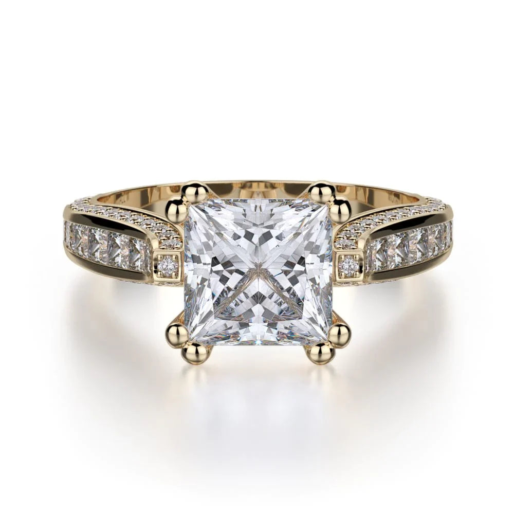 MICHAEL M Engagement Rings 18K Yellow Gold Princess R431-2 R431-2YG