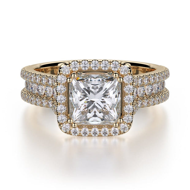 MICHAEL M Engagement Rings 18K Yellow Gold Princess R466-2 R466-2YG