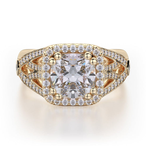 MICHAEL M Engagement Rings 18K Yellow Gold Princess R657-2 R657-2YG