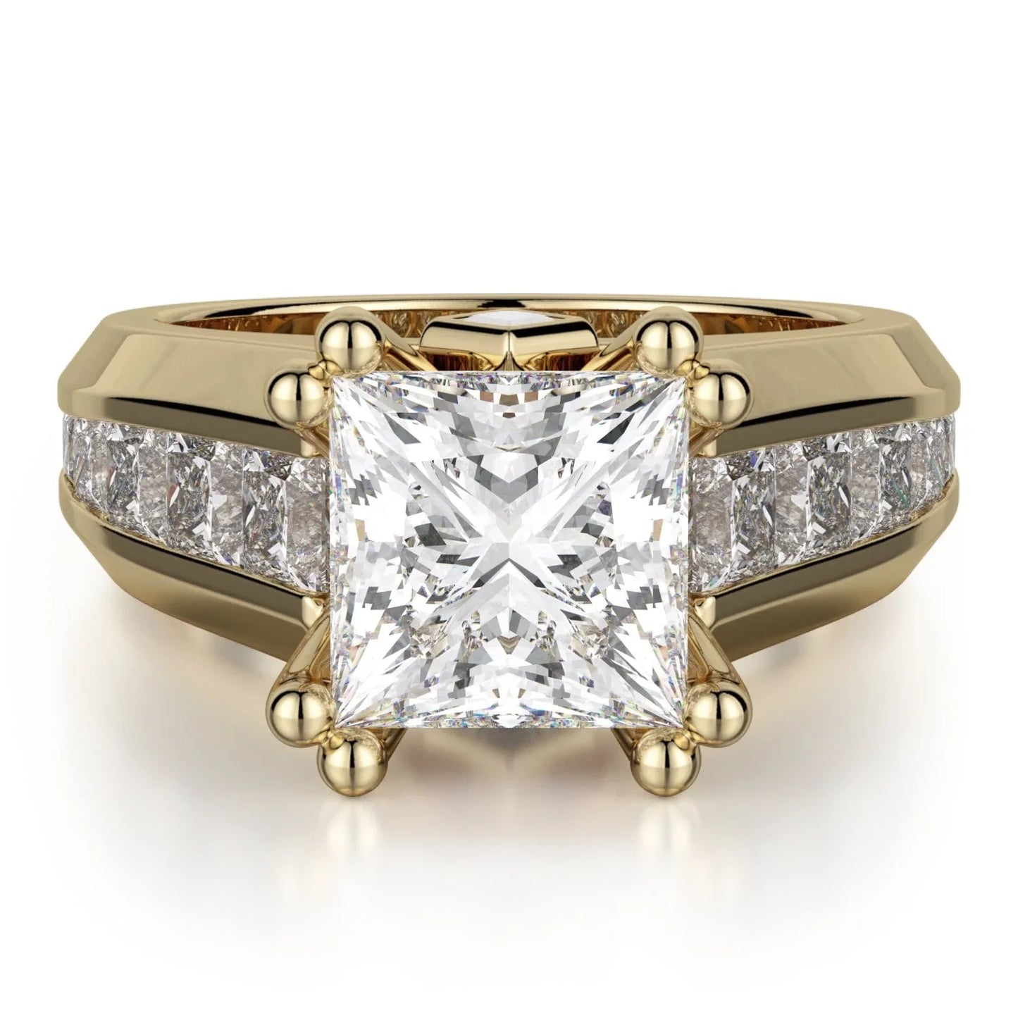 MICHAEL M Engagement Rings 18K Yellow Gold Princess R763-2 R763-2YG