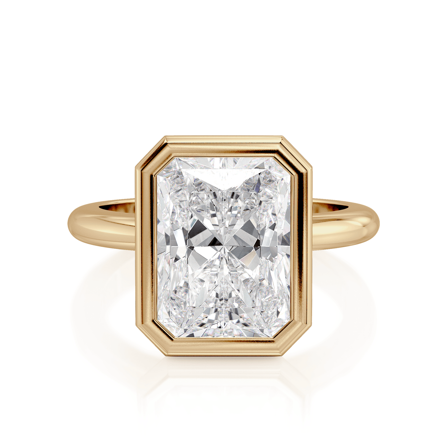 MICHAEL M Engagement Rings 18K Yellow Gold Solitaire R838-3 Radiant R838-3-RA-YG