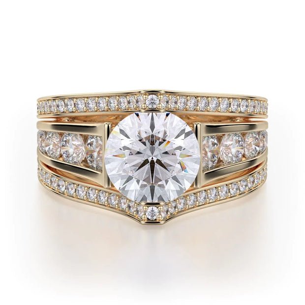 MICHAEL M Engagement Rings 18K Yellow Gold Stella R417-2 R417-2YG