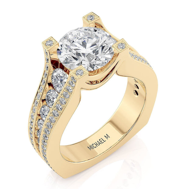 MICHAEL M Engagement Rings 18K Yellow Gold Strada R289-2