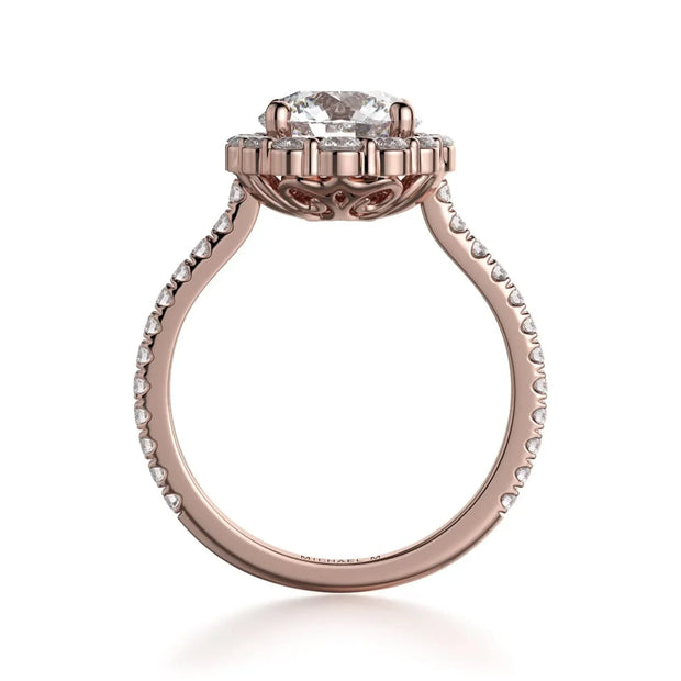 MICHAEL M Engagement Rings DEFINED R739 Brilliant Round with a Graduated Halo
