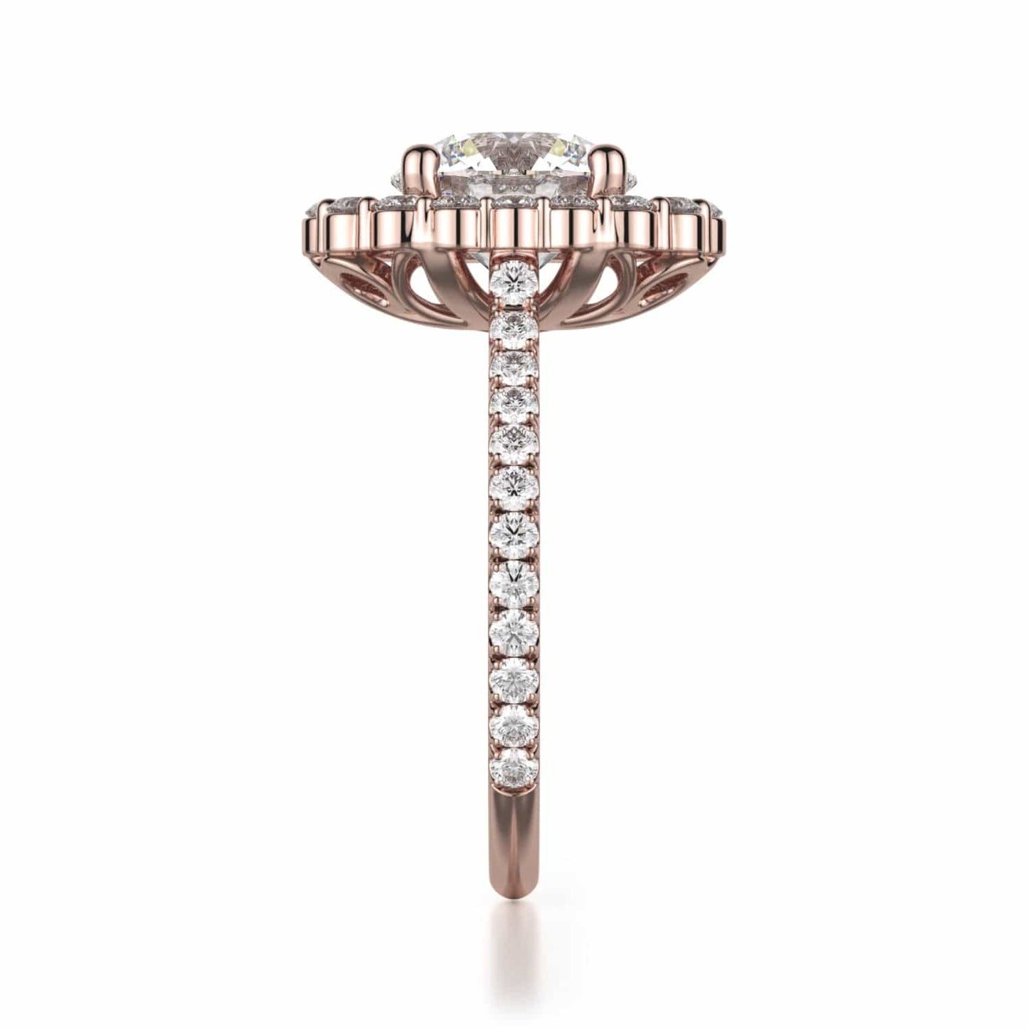 MICHAEL M Engagement Rings DEFINED R739 Brilliant Round with a Graduated Halo