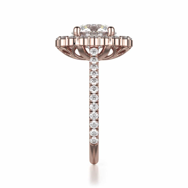 MICHAEL M Engagement Rings DEFINED R739 Brilliant Round with a Graduated Halo