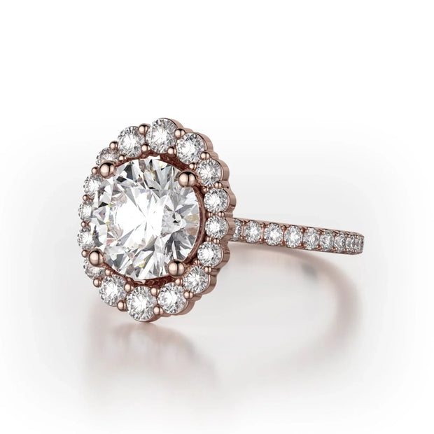 MICHAEL M Engagement Rings DEFINED R739 Brilliant Round with a Graduated Halo