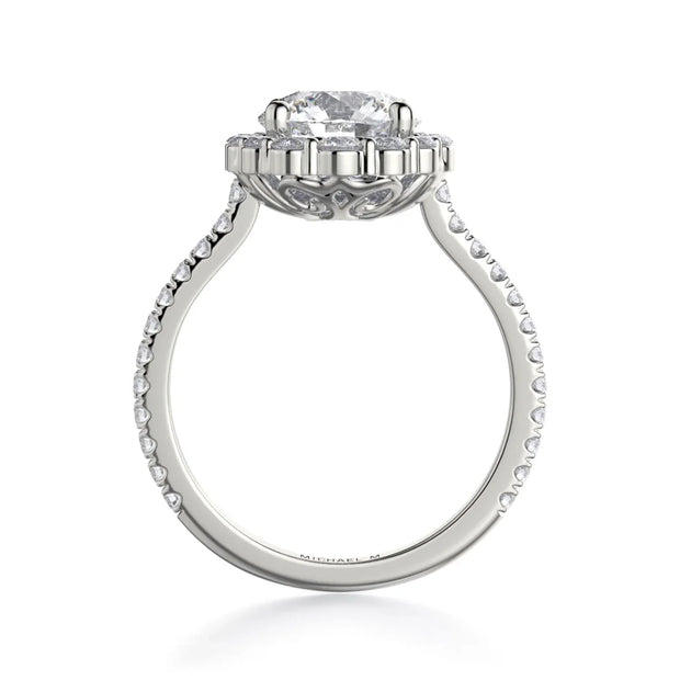 MICHAEL M Engagement Rings DEFINED R739 Brilliant Round with a Graduated Halo
