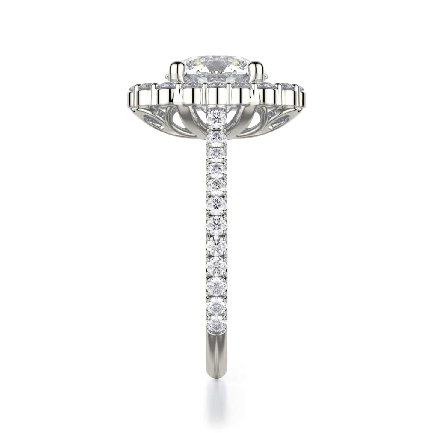 MICHAEL M Engagement Rings DEFINED R739 Brilliant Round with a Graduated Halo